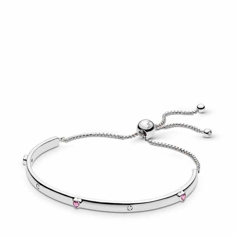 Pandora Explosion Of Love Bracelet Ireland - Sterling Silver/Silicone/Pink/Cubic Zirconia - 810954KJ